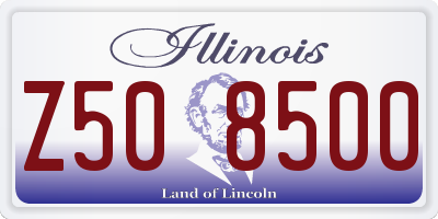 IL license plate Z508500