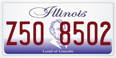 IL license plate Z508502