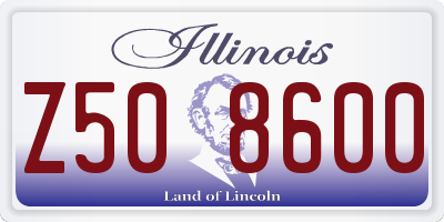 IL license plate Z508600