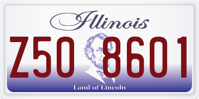 IL license plate Z508601