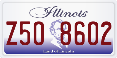 IL license plate Z508602