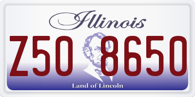 IL license plate Z508650