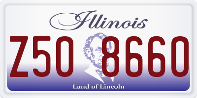 IL license plate Z508660