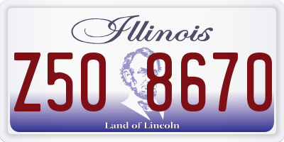 IL license plate Z508670