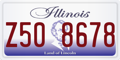 IL license plate Z508678