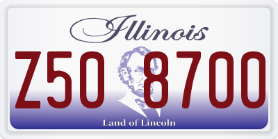 IL license plate Z508700