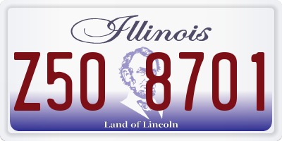 IL license plate Z508701