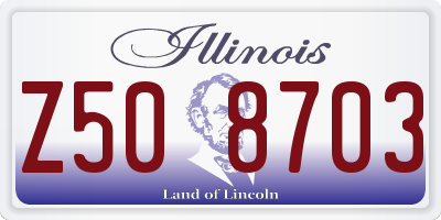 IL license plate Z508703