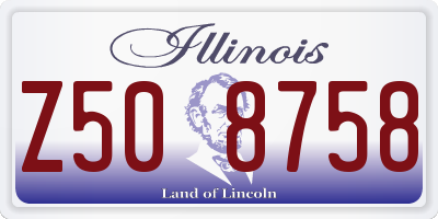 IL license plate Z508758