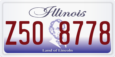 IL license plate Z508778