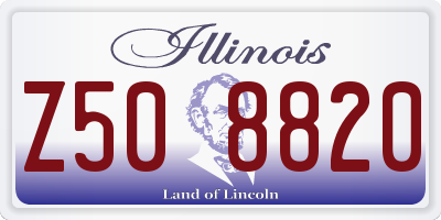 IL license plate Z508820