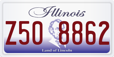 IL license plate Z508862