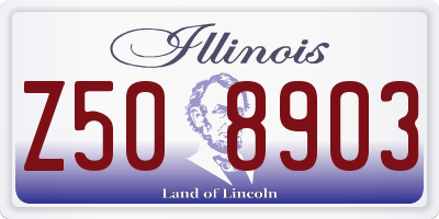 IL license plate Z508903