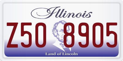 IL license plate Z508905
