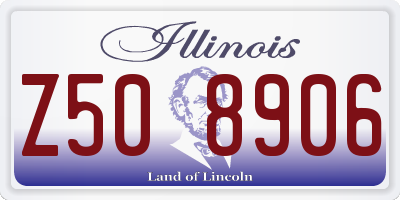 IL license plate Z508906