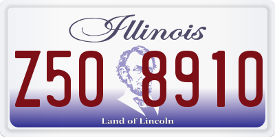 IL license plate Z508910