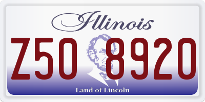 IL license plate Z508920