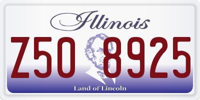IL license plate Z508925