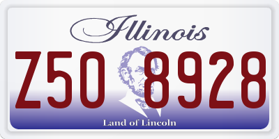IL license plate Z508928