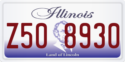 IL license plate Z508930