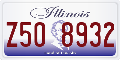 IL license plate Z508932