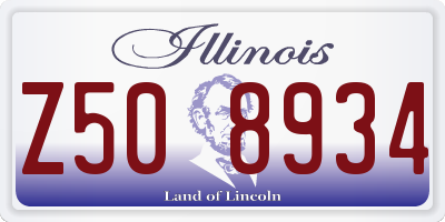 IL license plate Z508934