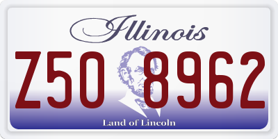 IL license plate Z508962