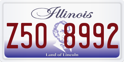 IL license plate Z508992