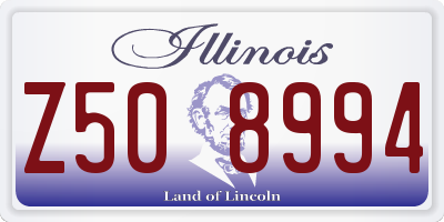 IL license plate Z508994
