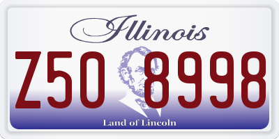 IL license plate Z508998