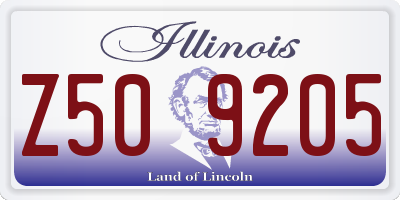 IL license plate Z509205