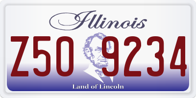 IL license plate Z509234