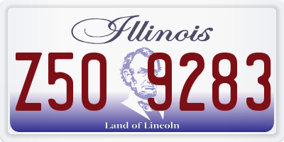 IL license plate Z509283