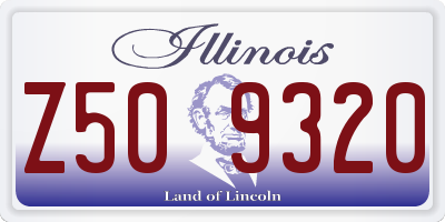 IL license plate Z509320