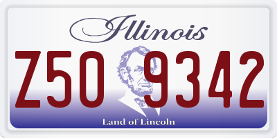 IL license plate Z509342