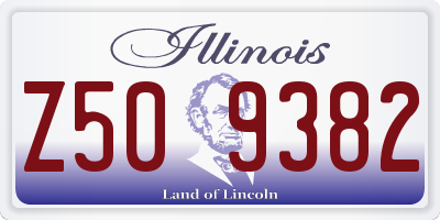 IL license plate Z509382