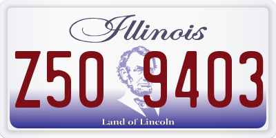 IL license plate Z509403