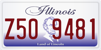 IL license plate Z509481