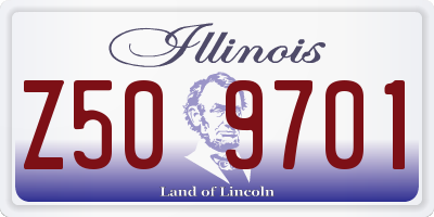 IL license plate Z509701