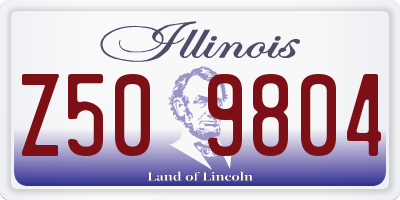 IL license plate Z509804