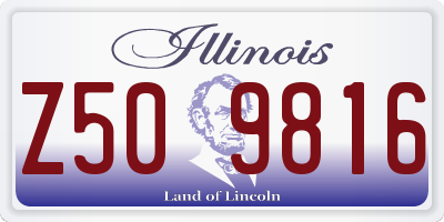 IL license plate Z509816