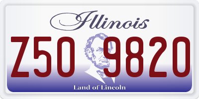 IL license plate Z509820