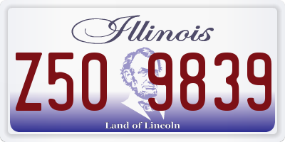 IL license plate Z509839