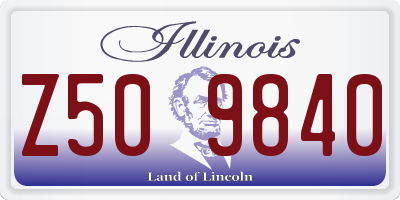 IL license plate Z509840
