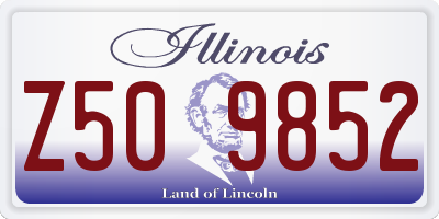IL license plate Z509852