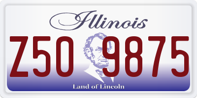 IL license plate Z509875