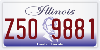 IL license plate Z509881