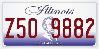 IL license plate Z509882