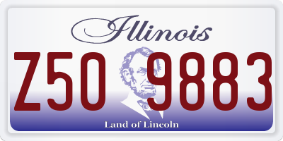 IL license plate Z509883
