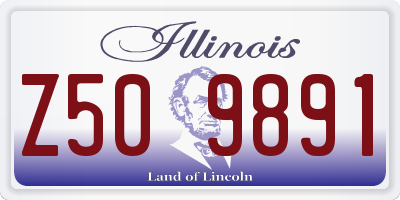 IL license plate Z509891